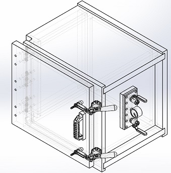 clear acrylic vacuum chamber hinged side door with clamps