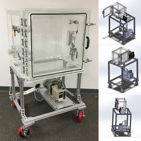 Altitude Simulation System, Front Door Loading, Clear Acrylic Chamber, Cube, 12 inch inside Dimensions