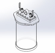 cylindrical clear acrylic vacuum chamber removable lid