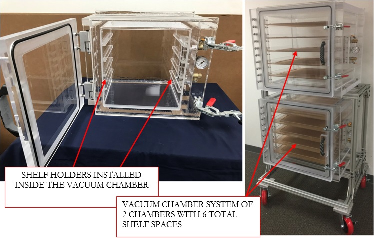 Add Shelves and Trays to Vacuum Chamber