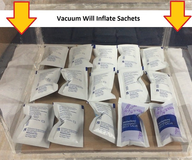 Dry and Wet Vacuum Leak Quality Testing of Sachets Filled with Powder or Liquid