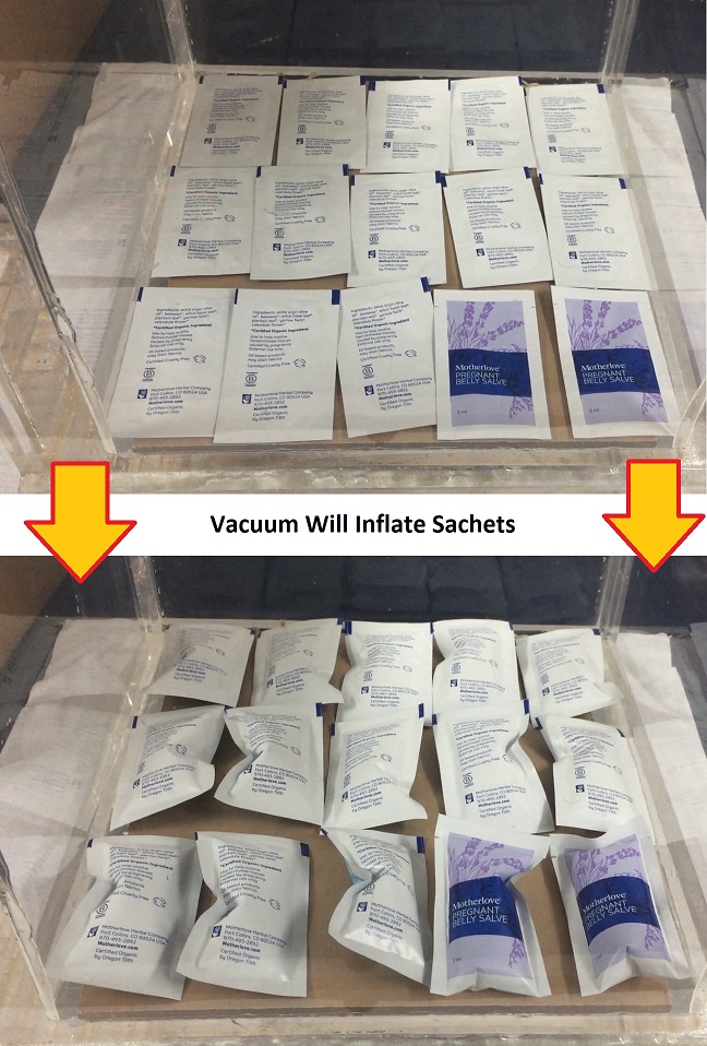Dry and Wet Vacuum Leak Quality Testing of Sachets Filled with Powder or Liquid