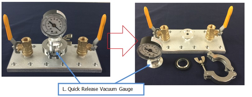 Quick Release Clamp for Vacuum Gauge Calibration