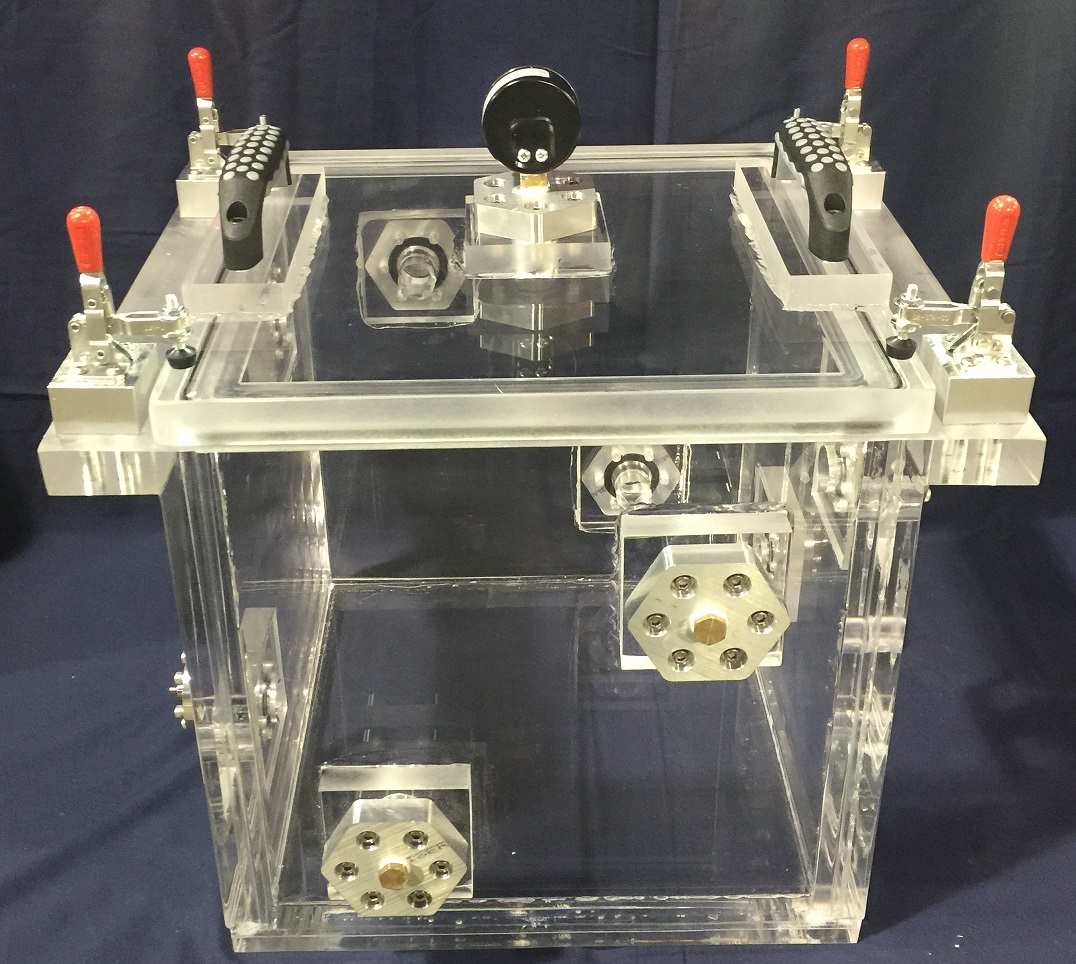 acrylic vac chamber for tests on lithium ion batteries