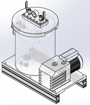 ASTM D 3078 Vacuum Bubble Leak Testing System, Cylinder, Pneumatic Venturi Pump, 8in Diameter, 12 inch High, 8in Diameter, 12 inch High