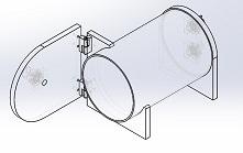 Acrylic Vacuum Chamber, Cylinder, 12 inch diameter, 12 inch deep, Hinged Side Door with Clamps
