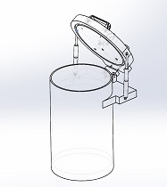 Acrylic Vacuum Chamber, Cylinder, 12 inch diameter, 12 inch height, Top Load Model, Gas Spring Supported Lid